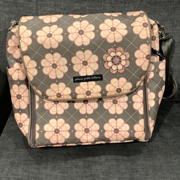 Petunia Pickle Bottom Brown Beige Crossbody Backpack Diaper...